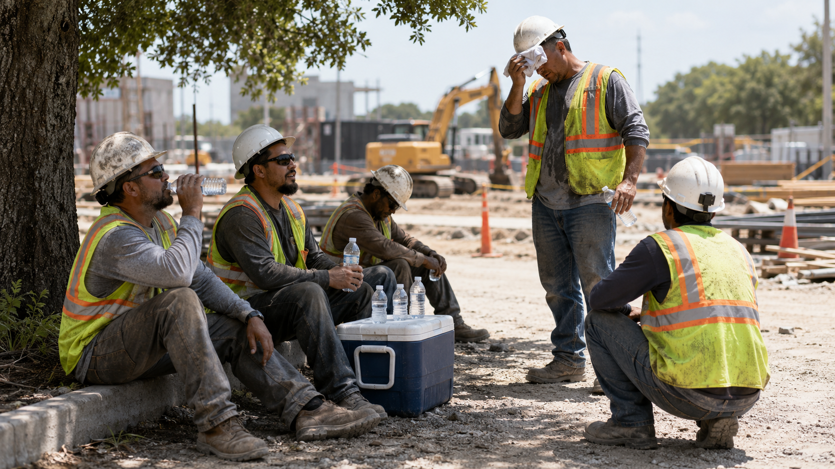 Midday break at the construction site
